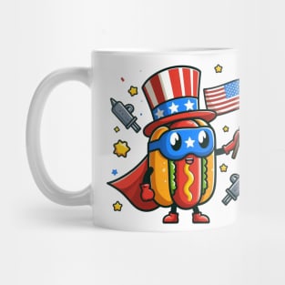 A Whimsical Tribute to American Culture in Cartoon Style Mug